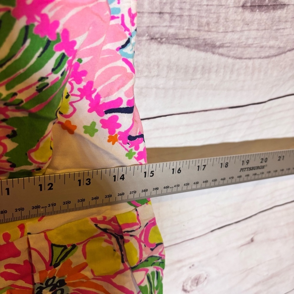 Lilly Pulitzer Zip up Floral Sleeveless Tropical Fit and Flare Tank top Medium - Picture 3 of 8